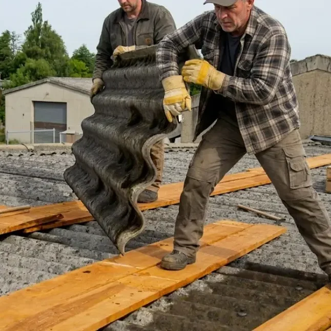 Ein Facharbeiter von Kulpa Bau demontiert präzise eine Industrieanlage in einer Kfz-Werkstatt mit professionellem Werkzeug.